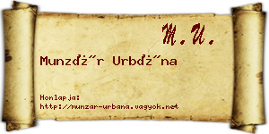 Munzár Urbána névjegykártya